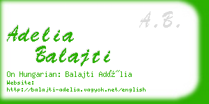 adelia balajti business card